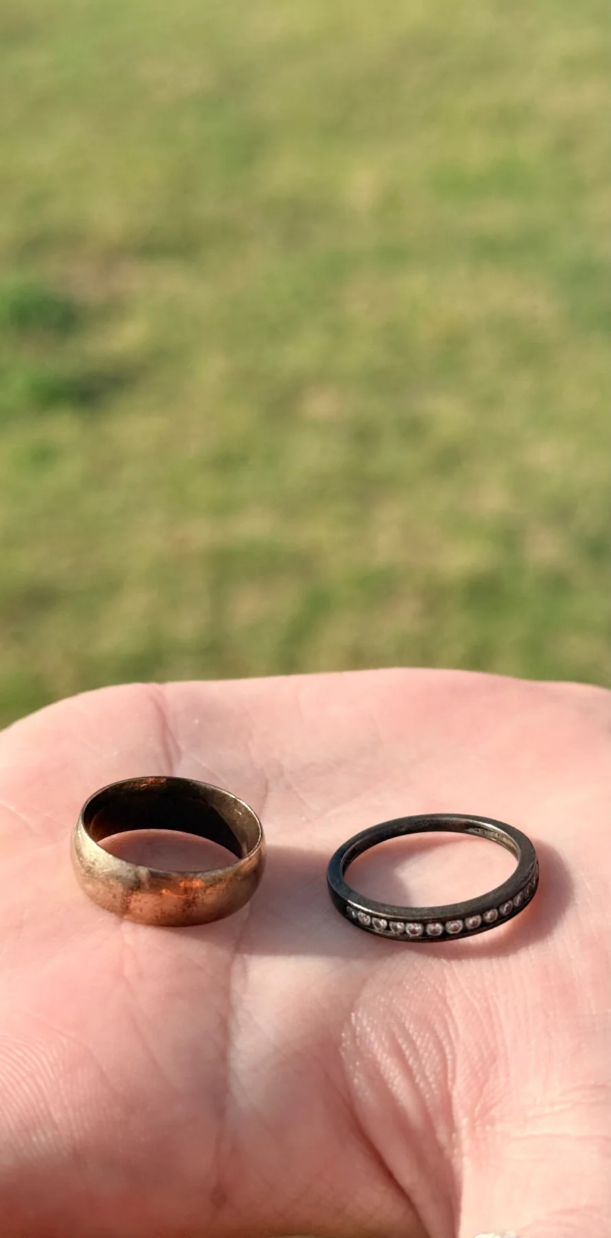 Recovered gold heirloom ring and promise ring