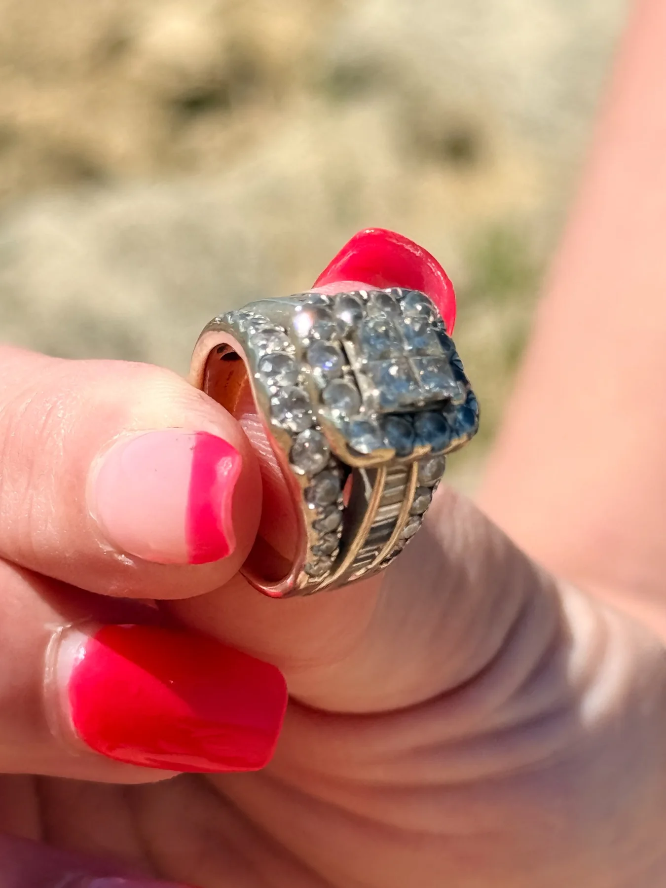 Close-up of the diamond wedding ring recovered from an Oklahoma lake